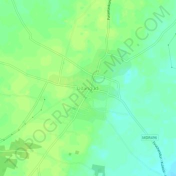 Udangudi topographic map, elevation, terrain