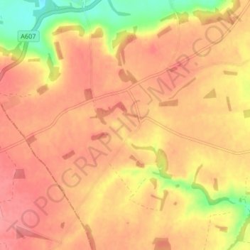 Hungerton topographic map, elevation, terrain