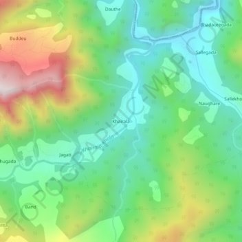 Khairala topographic map, elevation, terrain