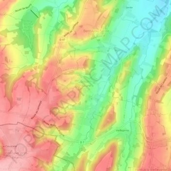 Maure topographic map, elevation, terrain