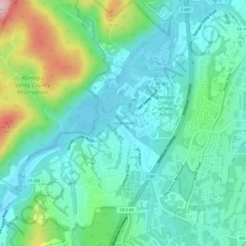 Darlington topographic map, elevation, terrain