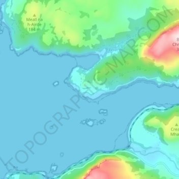 Ardaneaskan topographic map, elevation, terrain