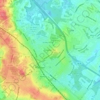 Ridgedale Park topographic map, elevation, terrain