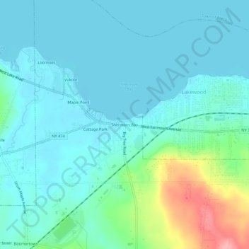 Shermans Bay topographic map, elevation, terrain