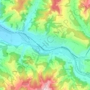 Langnau topographic map, elevation, terrain