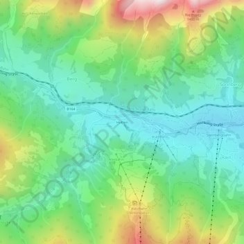 Hütten topographic map, elevation, terrain