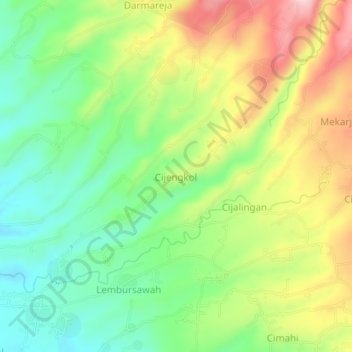 Cijengkol topographic map, elevation, terrain