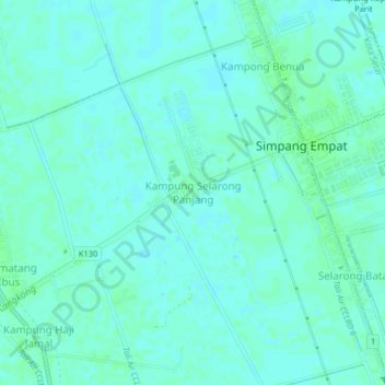 Kampung Selarong Panjang topographic map, elevation, terrain