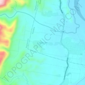 Cabaruan topographic map, elevation, terrain