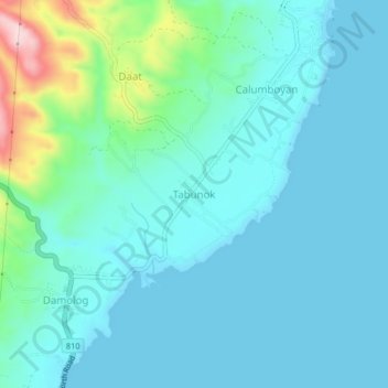 Tabunok topographic map, elevation, terrain