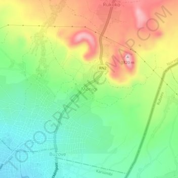 Monigi topographic map, elevation, terrain