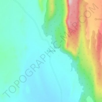 Eremit topographic map, elevation, terrain