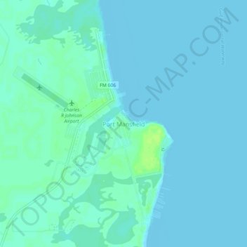 Port Mansfield topographic map, elevation, terrain