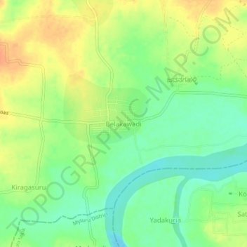 Belakawadi topographic map, elevation, terrain