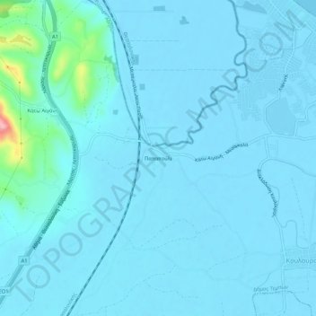 Papapouli topographic map, elevation, terrain