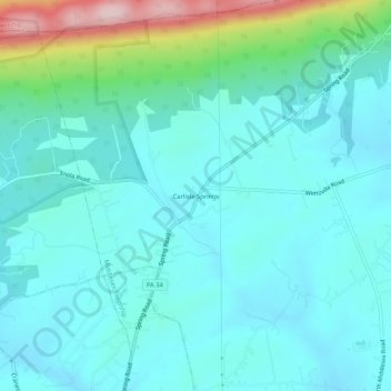 Carlisle Springs topographic map, elevation, terrain