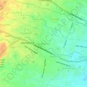 Singopuran topographic map, elevation, terrain