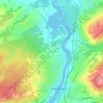 Terrace Heights topographic map, elevation, terrain