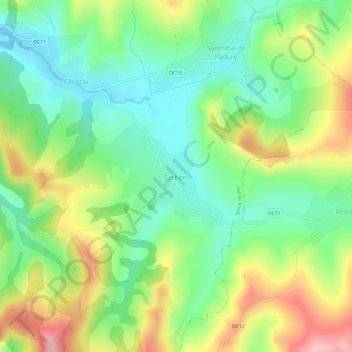 Șerbeni topographic map, elevation, terrain