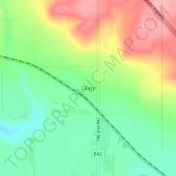 Cluny topographic map, elevation, terrain