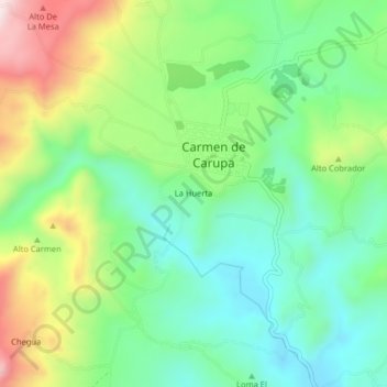 La Huerta topographic map, elevation, terrain