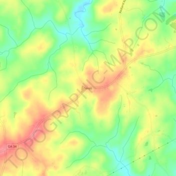 Texas topographic map, elevation, terrain