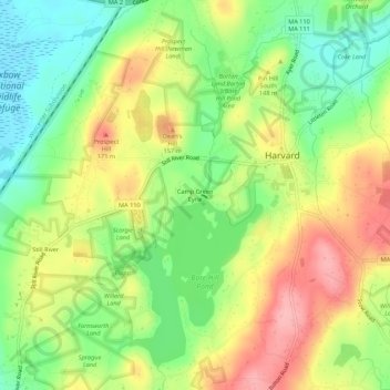 Camp Green Eyrie topographic map, elevation, terrain