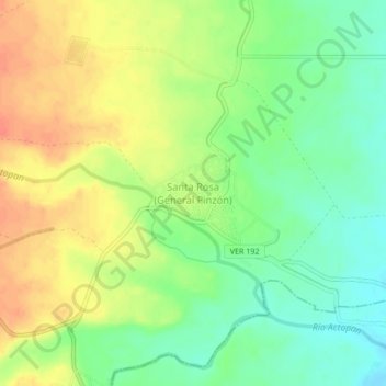 Santa Rosa (General Pinzón) topographic map, elevation, terrain