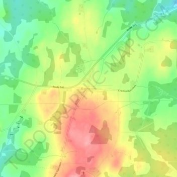 Barnston topographic map, elevation, terrain
