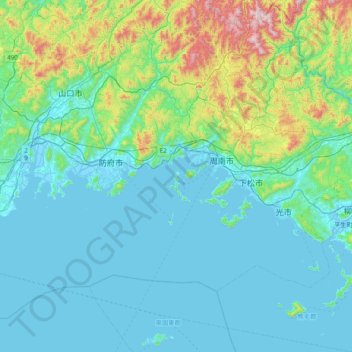 大津島 topographic map, elevation, terrain