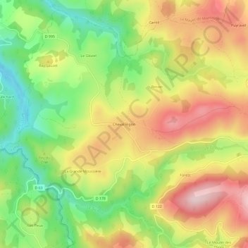 Cheval Rigon topographic map, elevation, terrain