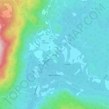 Skjold topographic map, elevation, terrain