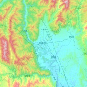 Lechang topographic map, elevation, terrain