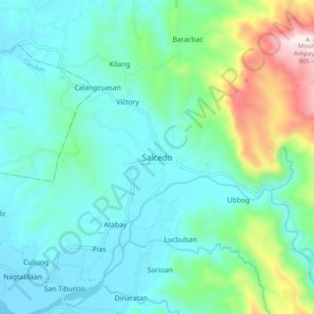 Salcedo topographic map, elevation, terrain