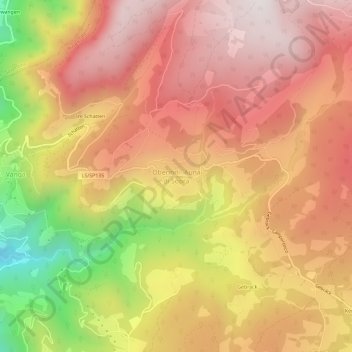 Oberinn topographic map, elevation, terrain