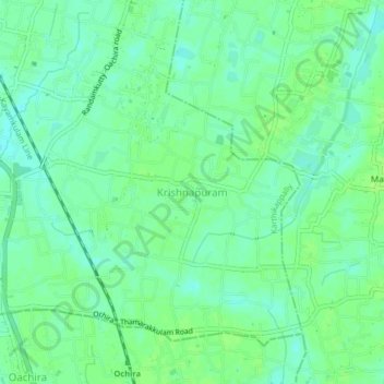 Krishnapuram topographic map, elevation, terrain