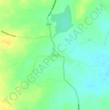 Thellar topographic map, elevation, terrain