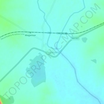 Maganoor topographic map, elevation, terrain