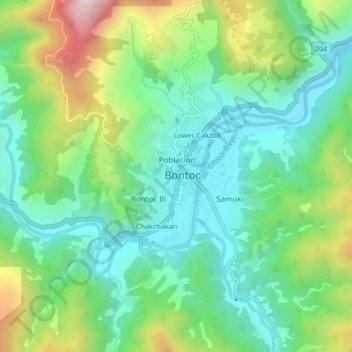 Poblacion topographic map, elevation, terrain