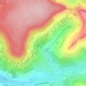 La Fontaine Bénite topographic map, elevation, terrain