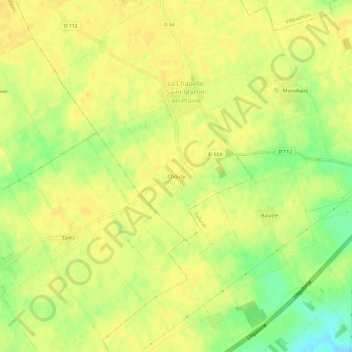 Chouzy topographic map, elevation, terrain