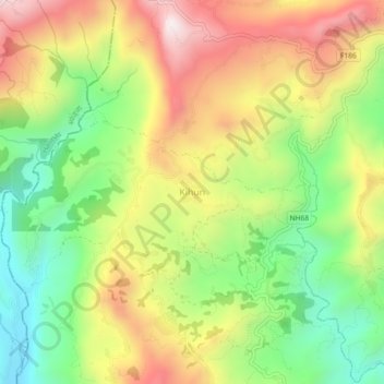 Kihun topographic map, elevation, terrain