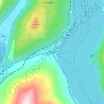 Tarbet topographic map, elevation, terrain