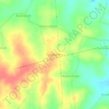 Tippasandra topographic map, elevation, terrain