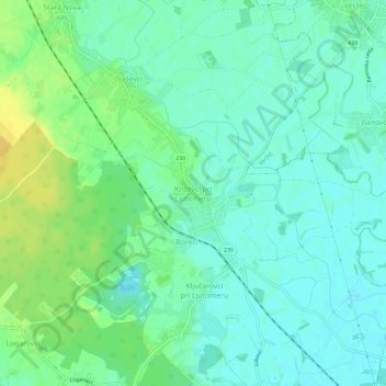 Križevci pri Ljutomeru topographic map, elevation, terrain