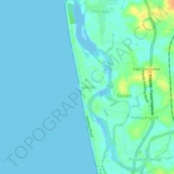 Sasihitlu topographic map, elevation, terrain