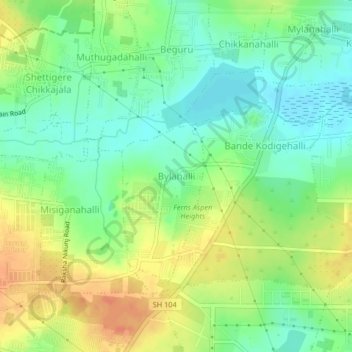 Bylahalli topographic map, elevation, terrain