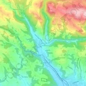 Rottenegg topographic map, elevation, terrain