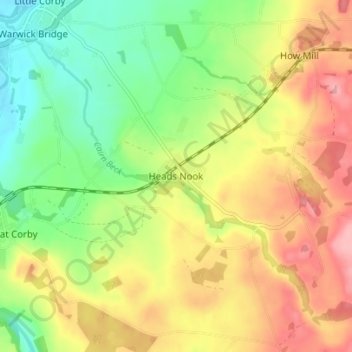 Heads Nook topographic map, elevation, terrain