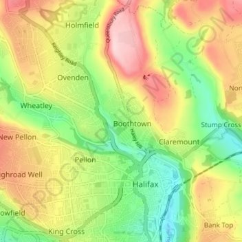 Akroydon topographic map, elevation, terrain
